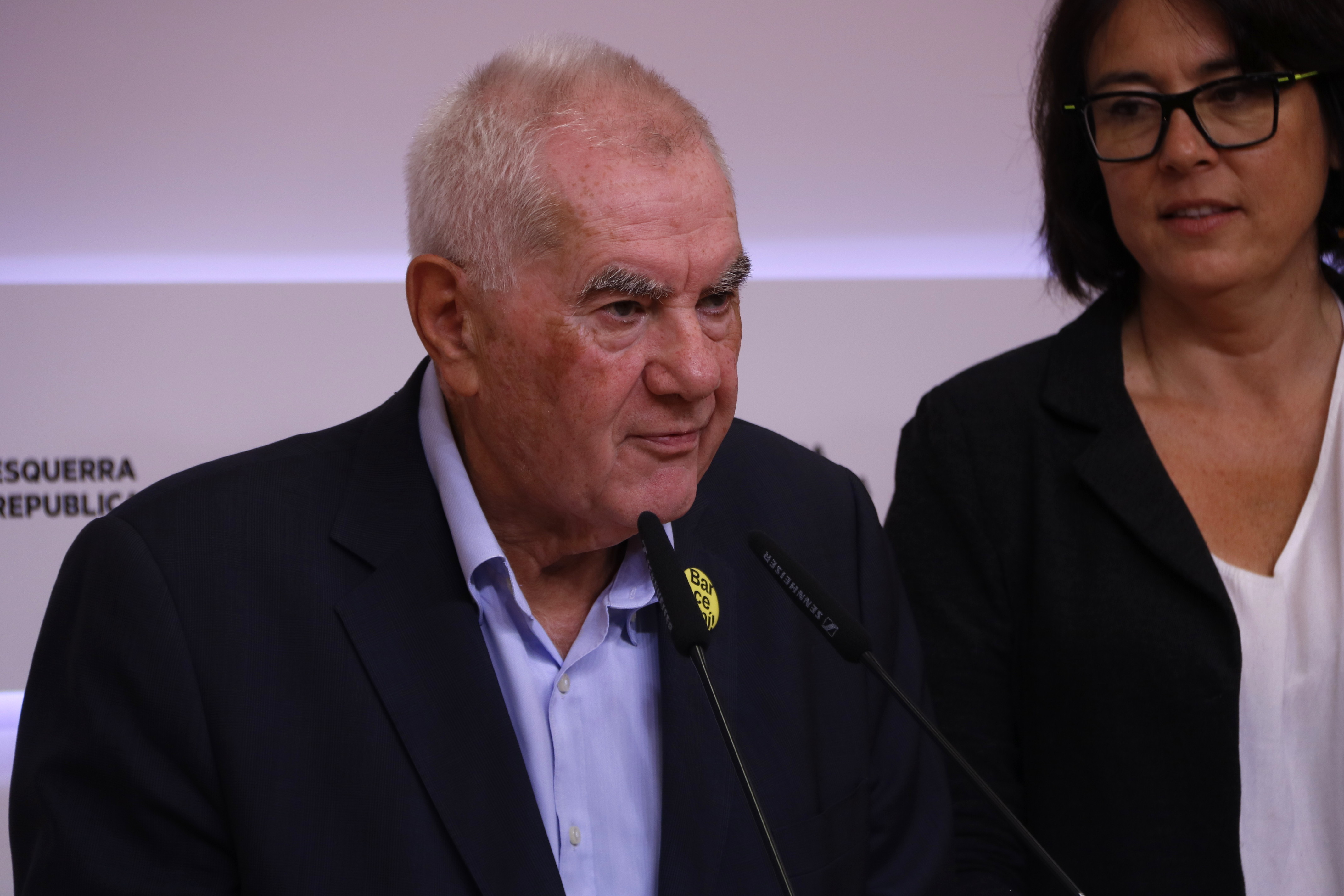 ERC's Ernest Maragall speaking to the press on May 27, 2019 (Guillem Roset/ACN)